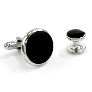 Retro Round Oil Drop Cufflinks Set Geometric Sleeve Button Jewelry