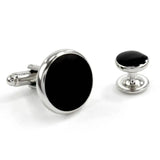 Retro Round Oil Drop Cufflinks Set Geometric Sleeve Button Jewelry