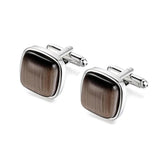 Low-Key Coffee Stone Cufflinks for Men
