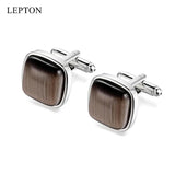 Low-Key Coffee Stone Cufflinks for Men