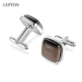 Low-Key Coffee Stone Cufflinks for Men