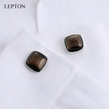 Low-Key Coffee Stone Cufflinks for Men