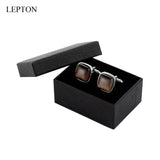 Low-Key Coffee Stone Cufflinks for Men