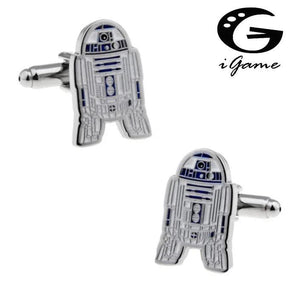 Movie Robot Cufflinks for Men, Silver Tone Metal