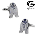 Movie Robot Cufflinks for Men, Silver Tone Metal