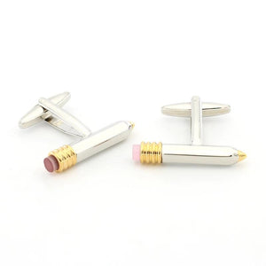 Pencil Cufflinks For Men Brass Silver Cuff Links Wholesale