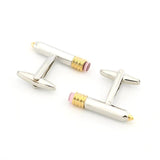 Pencil Cufflinks For Men Brass Silver Cuff Links Wholesale