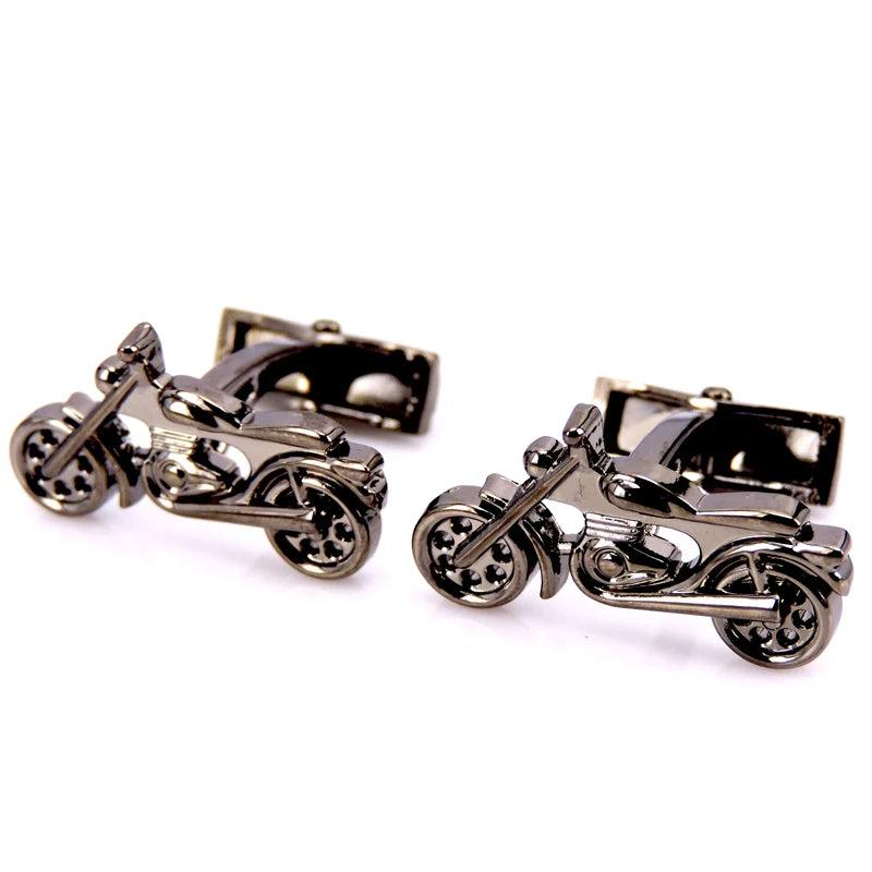 HYX 3D Motorcycle Cufflinks French Shirt Cuff Links for Men's Jewelry