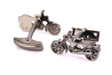 HYX 3D Motorcycle Cufflinks French Shirt Cuff Links for Men's Jewelry