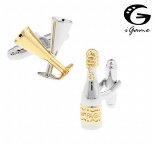 iGame Supply Champagne Cuff Links Gold-color Brass Material