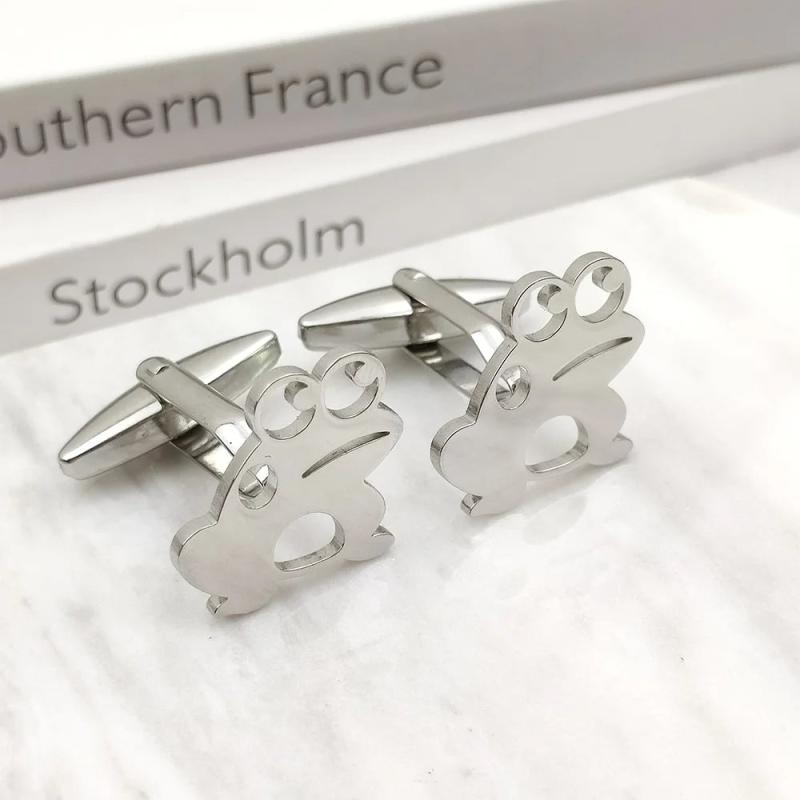 Frog Shape Cufflinks Stainless Steel Suit Buttons