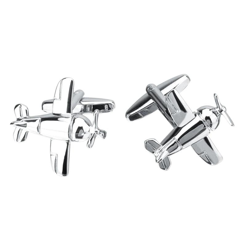 Brass Airplane Aircraft Shape Cufflinks Mens Cuff Links