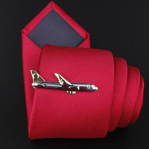 Airplane Copper Metal Tie Clip for Men's Ties Shirt Collar