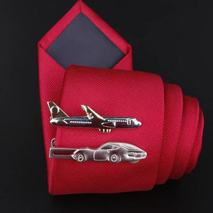 Airplane Copper Metal Tie Clip for Men's Ties Shirt Collar