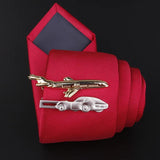 Airplane Copper Metal Tie Clip for Men's Ties Shirt Collar