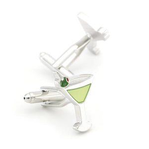 iGame Cocktail Cuff Links Green Brass Material Novelty Wine Glass