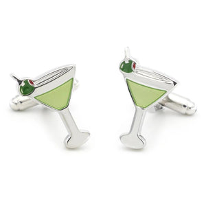 iGame Cocktail Cuff Links Green Brass Material Novelty Wine Glass