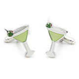 iGame Cocktail Cuff Links Green Brass Material Novelty Wine Glass