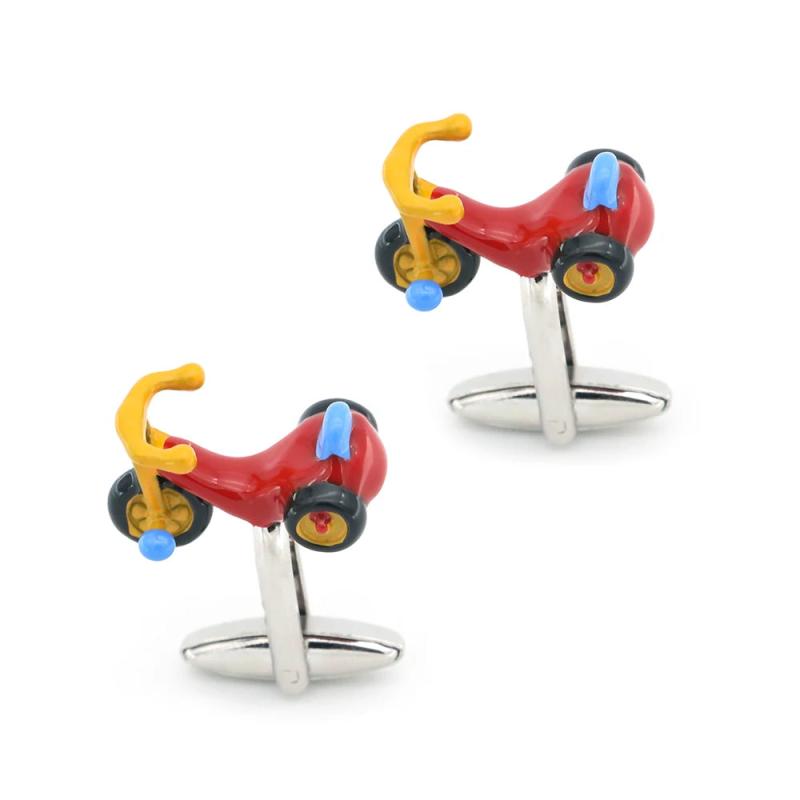 Kid's Toy Children Bicycle Cufflinks Brass Material Muti-color Cuff Links
