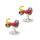 Kid's Toy Children Bicycle Cufflinks Brass Material Muti-color Cuff Links