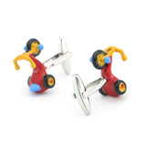Kid's Toy Children Bicycle Cufflinks Brass Material Muti-color Cuff Links