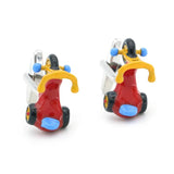 Kid's Toy Children Bicycle Cufflinks Brass Material Muti-color Cuff Links