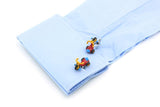 Kid's Toy Children Bicycle Cufflinks Brass Material Muti-color Cuff Links