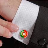 National Flag Tie Clip and Cufflinks Set, Mexico Ukraine Spain Canada Flags