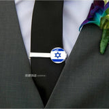 National Flag Tie Clip and Cufflinks Set, Mexico Ukraine Spain Canada Flags