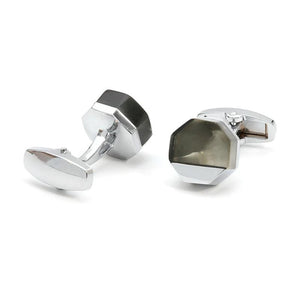 Hexagon Silver Cufflinks Men XK22S045 Formal Business Shirt Wedding