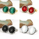Retro Opal Cufflinks for Men Business Banquet Suits Shirts