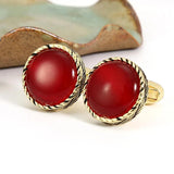 Retro Opal Cufflinks for Men Business Banquet Suits Shirts