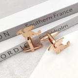 Dinosaur Cufflinks 2pcs Set Stainless Steel Shirt Cuff L