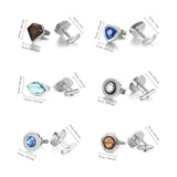 Silvery Copper Metal Zircon Crystal Cufflinks French Shirts Jewelry