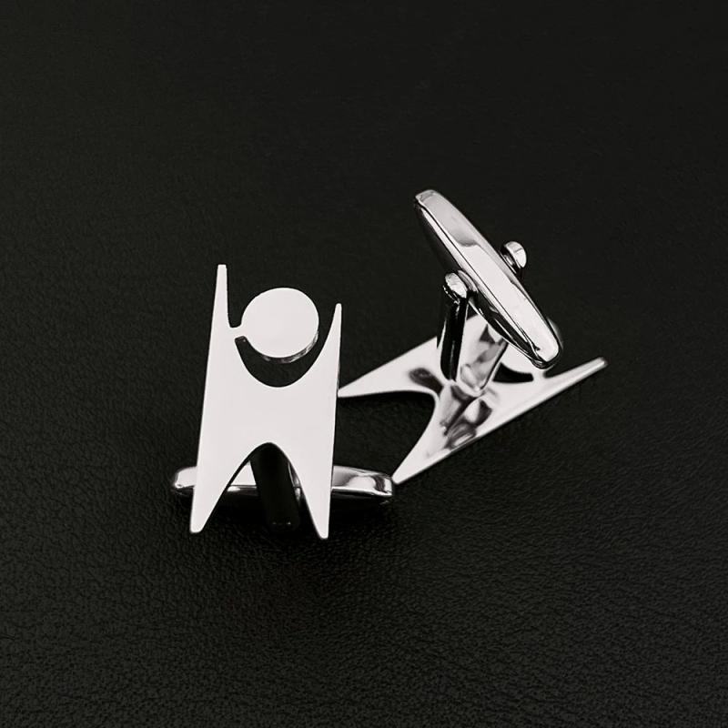 Happy Human Sign Cufflinks Stainless Steel Wedding Gift
