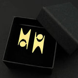 Happy Human Sign Cufflinks Stainless Steel Wedding Gift