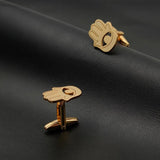 Judaism Hamesh Hand Cufflinks Eye of Fatima Gemelos Stainless Steel
