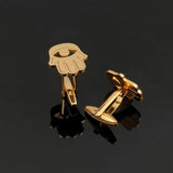 Judaism Hamesh Hand Cufflinks Eye of Fatima Gemelos Stainless Steel