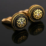 Gold-Color Rhinestone Cufflink Wedding Suit Shirt Buttons 51612