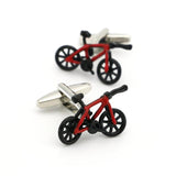 Men's Casual Bike Brass Cufflinks in Red