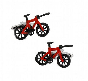 Men's Casual Bike Brass Cufflinks in Red