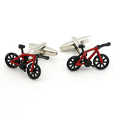 Men's Casual Bike Brass Cufflinks in Red