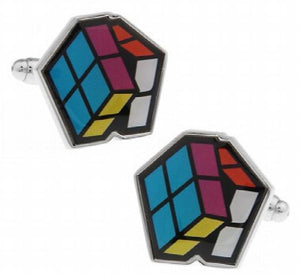 Magic Square Cuff Links For Men Brass Muti-color Cufflinks Wholesale