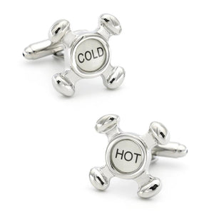 Hot & Cold Water Tap Cufflinks Copper Cuff Links