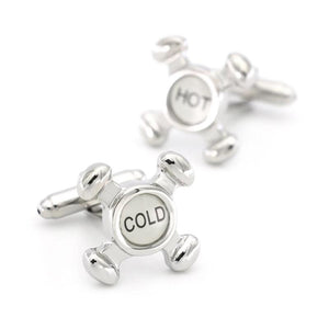 Hot & Cold Water Tap Cufflinks Copper Cuff Links