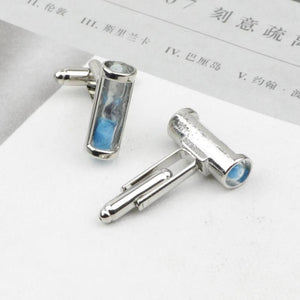 Hourglass Mens Cufflinks Blue/White/Purple/Pink Wedding Party Gift
