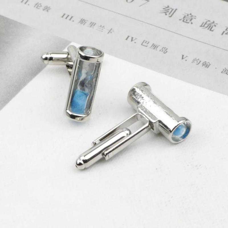 Hourglass Mens Cufflinks Blue/White/Purple/Pink Wedding Party Gift