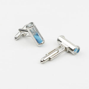 Hourglass Mens Cufflinks Blue/White/Purple/Pink Wedding Party Gift