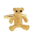 Animal Brass Teddy Bear Cuff Links Golden Cufflinks