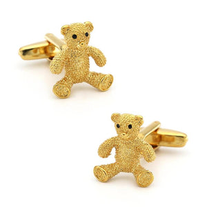 Animal Brass Teddy Bear Cuff Links Golden Cufflinks